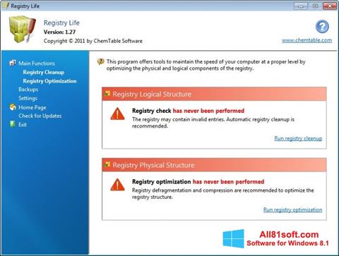 Captura de pantalla Registry Life para Windows 8.1