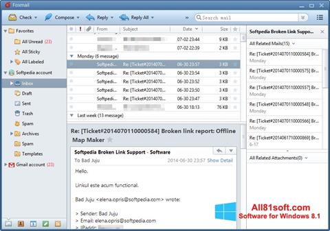 Captura de pantalla FoxMail para Windows 8.1