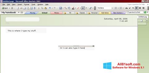 Captura de pantalla Microsoft OneNote para Windows 8.1
