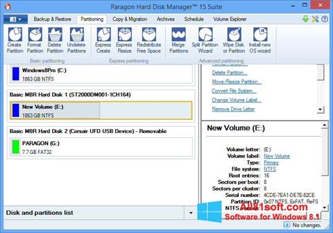 Captura de pantalla Paragon Hard Disk Manager para Windows 8.1