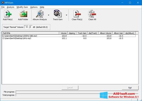 Captura de pantalla MP3Gain para Windows 8.1