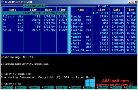 Captura de pantalla Norton Commander para Windows 8.1