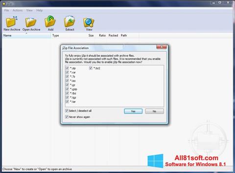 Captura de pantalla jZip para Windows 8.1
