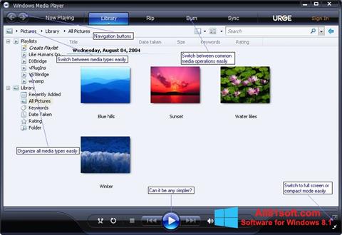 Captura de pantalla Media Player para Windows 8.1
