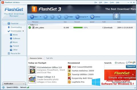 Captura de pantalla FlashGet para Windows 8.1