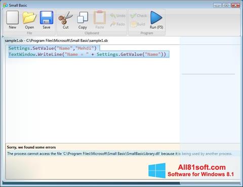 Captura de pantalla Small Basic para Windows 8.1