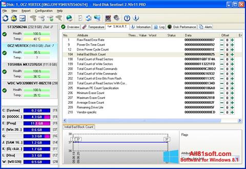 Captura de pantalla Hard Disk Sentinel para Windows 8.1