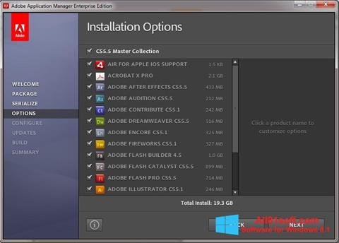 Captura de pantalla Adobe Application Manager para Windows 8.1