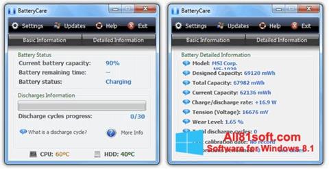 Captura de pantalla BatteryCare para Windows 8.1