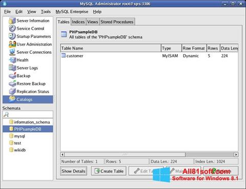 Captura de pantalla MySQL para Windows 8.1