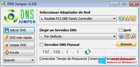 Captura de pantalla DNS Jumper para Windows 8.1