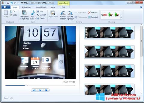 Captura de pantalla Windows Live Movie Maker para Windows 8.1