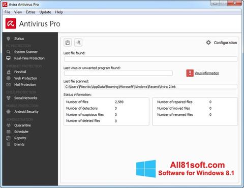 Captura de pantalla Avira Antivirus Pro para Windows 8.1