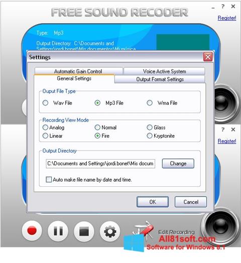 Captura de pantalla Free Sound Recorder para Windows 8.1
