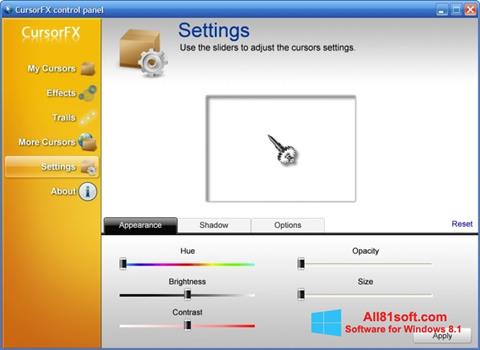 Captura de pantalla CursorFX para Windows 8.1