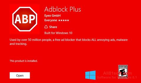 Captura de pantalla Adblock Plus para Windows 8.1