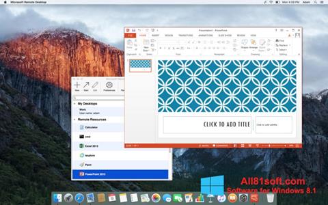 Captura de pantalla Microsoft Remote Desktop para Windows 8.1