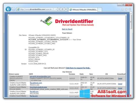 Captura de pantalla Driver Identifier para Windows 8.1