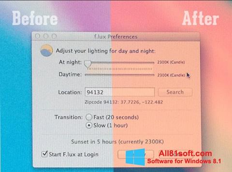 Captura de pantalla F.lux para Windows 8.1