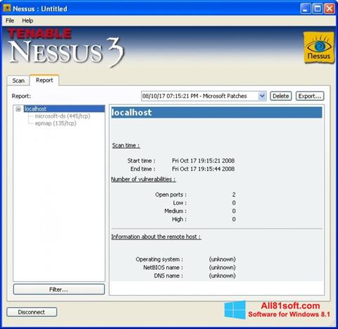 Captura de pantalla Nessus para Windows 8.1