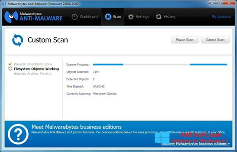 Captura de pantalla Malwarebytes Anti-Malware para Windows 8.1