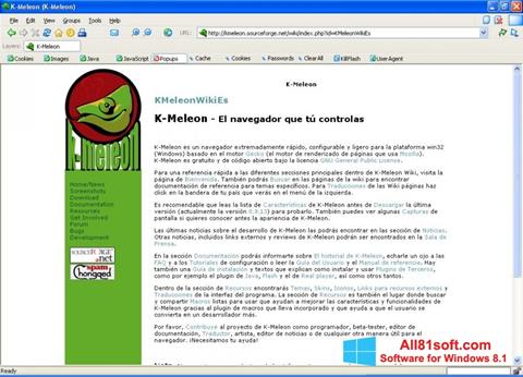 Captura de pantalla K-Meleon para Windows 8.1