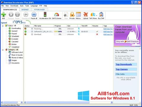 Captura de pantalla Download Accelerator Plus para Windows 8.1