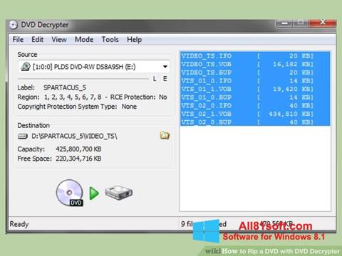 Captura de pantalla DVD Decrypter para Windows 8.1