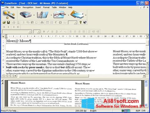 Captura de pantalla CuneiForm para Windows 8.1