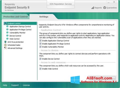 Captura de pantalla Kaspersky Endpoint Security para Windows 8.1