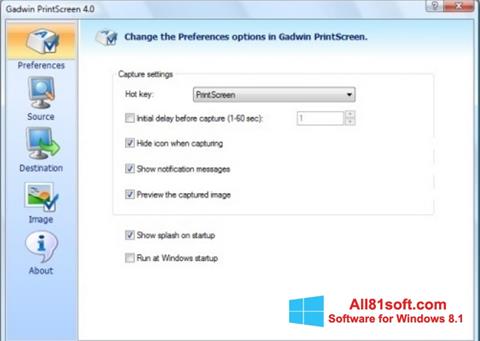 Captura de pantalla Gadwin PrintScreen para Windows 8.1
