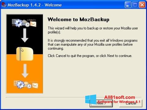 Captura de pantalla MozBackup para Windows 8.1