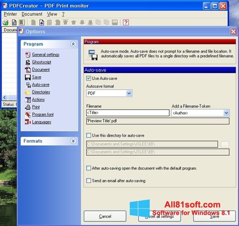 Captura de pantalla PDFCreator para Windows 8.1