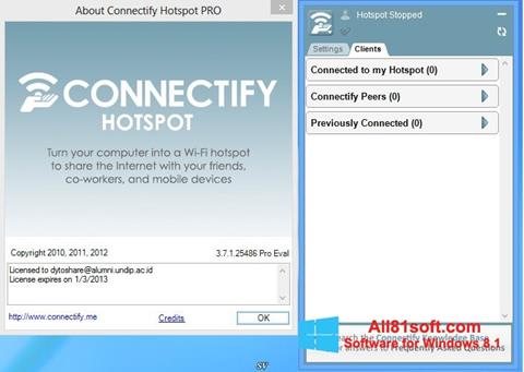 Captura de pantalla Connectify Hotspot para Windows 8.1