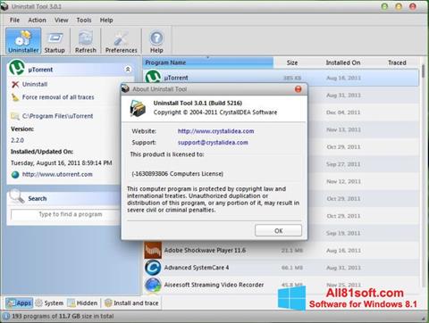 Captura de pantalla Uninstall Tool para Windows 8.1