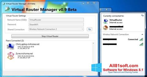 Captura de pantalla Virtual Router Manager para Windows 8.1