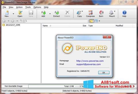 Captura de pantalla PowerISO para Windows 8.1