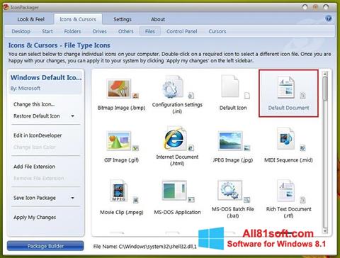 Captura de pantalla IconPackager para Windows 8.1