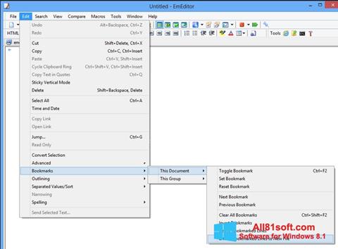 Captura de pantalla EmEditor para Windows 8.1
