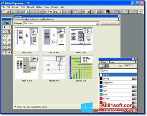 Captura de pantalla Adobe PageMaker para Windows 8.1