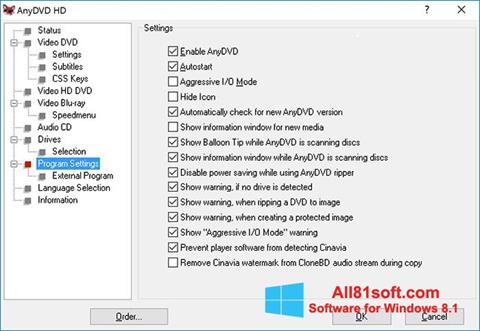 Captura de pantalla AnyDVD para Windows 8.1