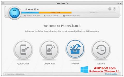 Captura de pantalla PhoneClean para Windows 8.1