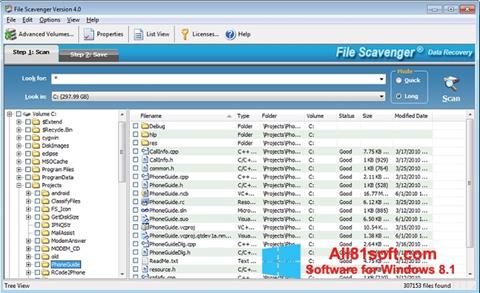 Captura de pantalla File Scavenger para Windows 8.1