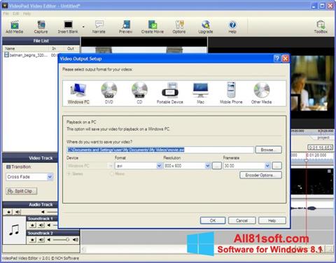 Captura de pantalla VideoPad Video Editor para Windows 8.1