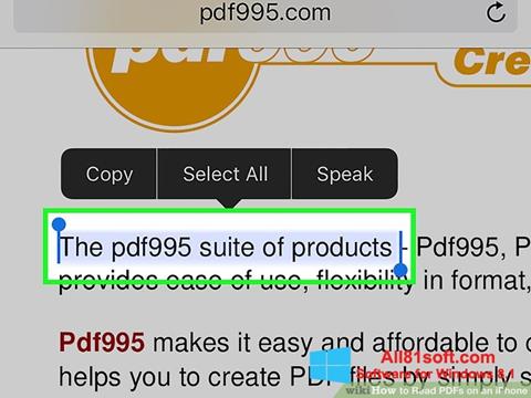 Captura de pantalla Pdf995 para Windows 8.1