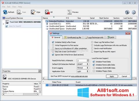 Captura de pantalla Active KillDisk para Windows 8.1