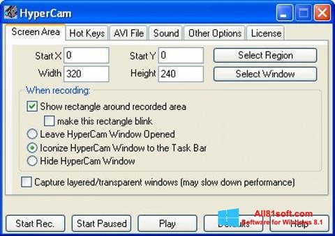 Captura de pantalla HyperCam para Windows 8.1
