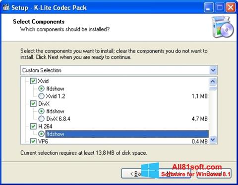 Captura de pantalla K-Lite Codec Pack para Windows 8.1