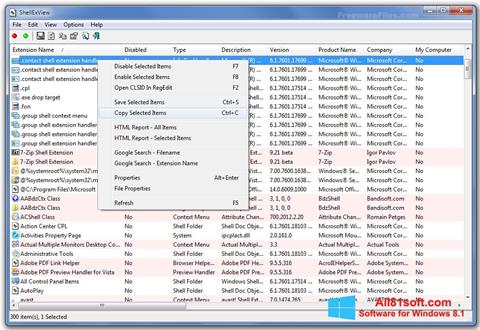Captura de pantalla ShellExView para Windows 8.1