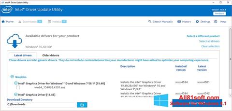 Captura de pantalla Intel Driver Update Utility para Windows 8.1